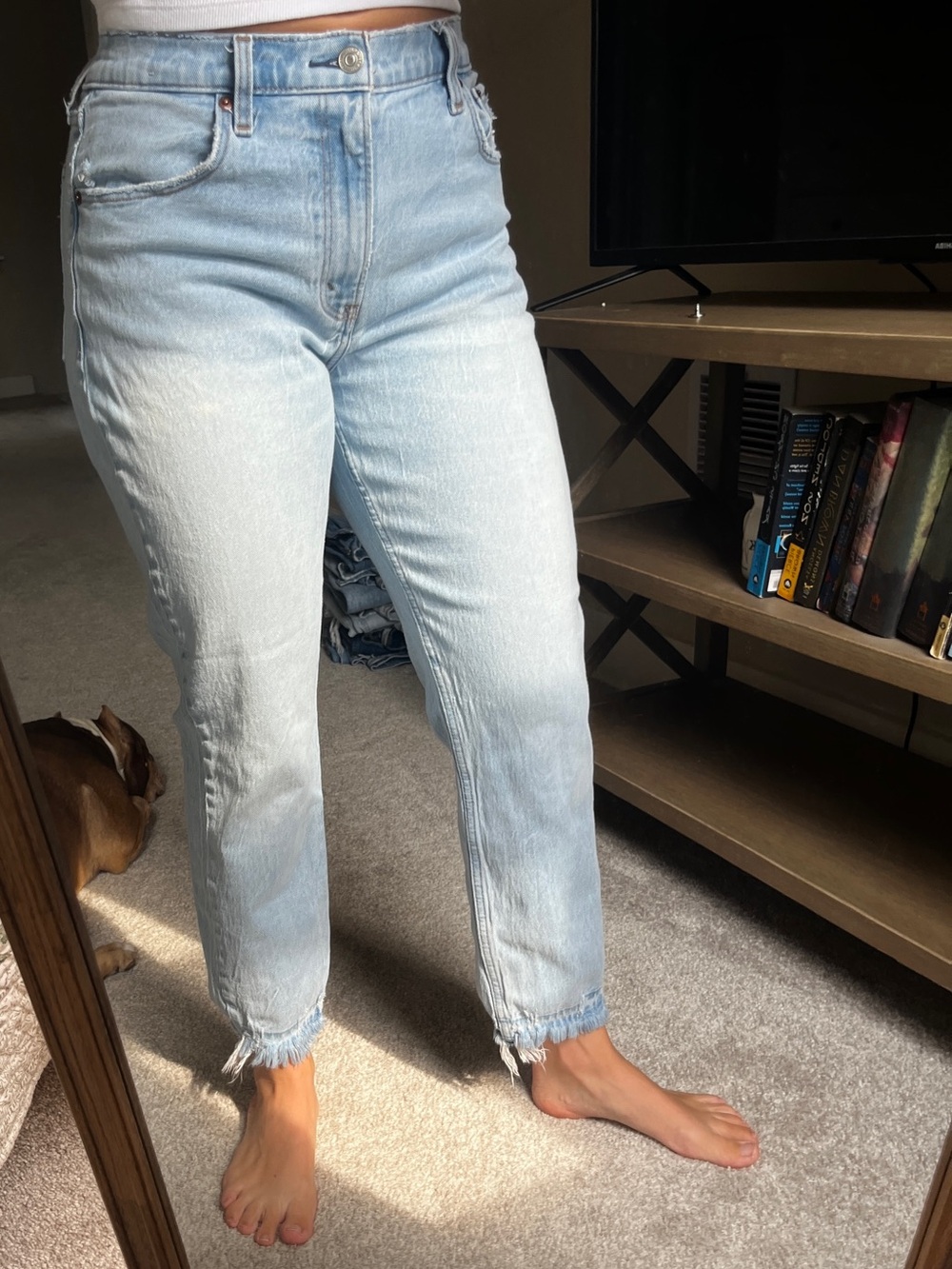 Abercrombie & Fitch Light Blue High-Rise Straight Jeans
